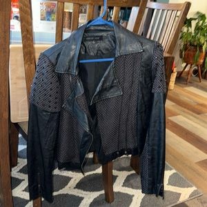 English rose studded leather jacket